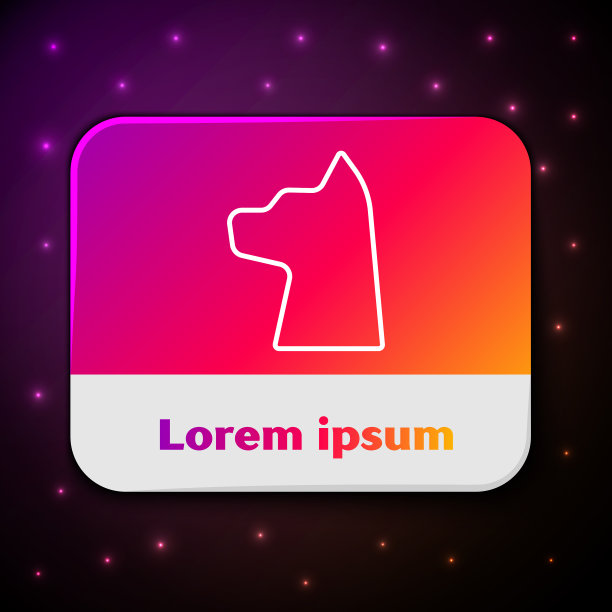 白色线猫图标孤立在黑色背景图片下载