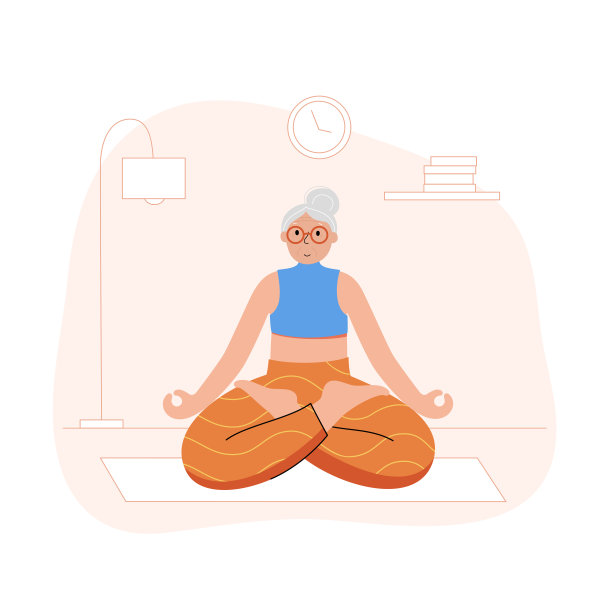 瑜伽平面矢量插图。健康的生活方式图片下载