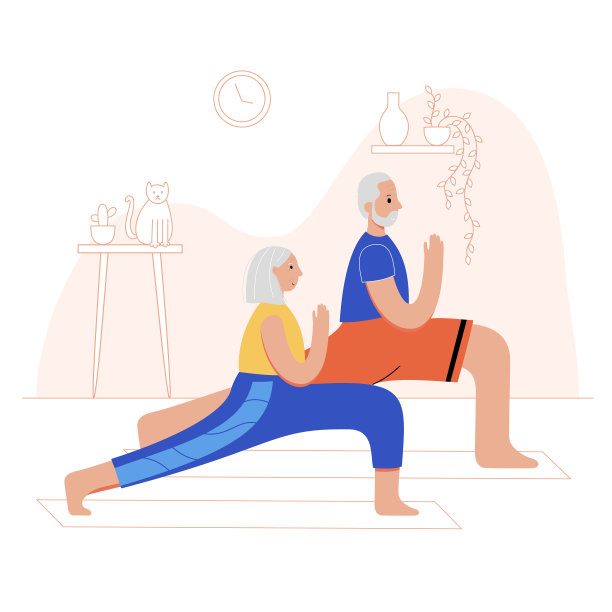 瑜伽平面矢量插图。健康的生活方式图片下载