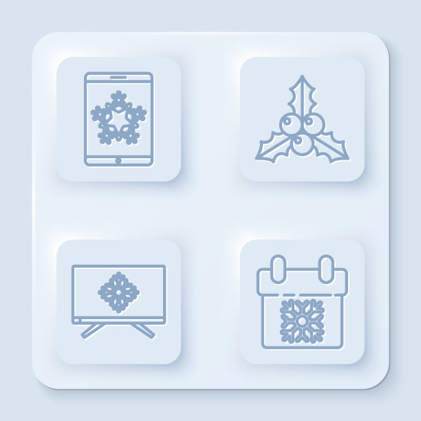 在智能手机和雪花上设定圣诞线图片下载