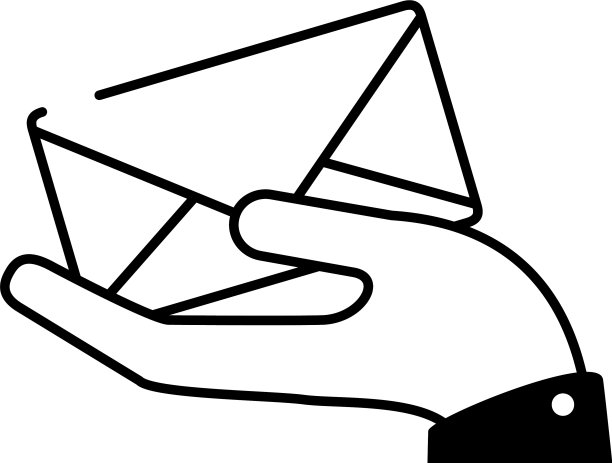 手握信封送信线图片下载