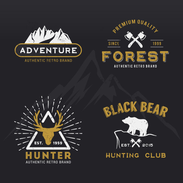 露营和山徽设置图片下载