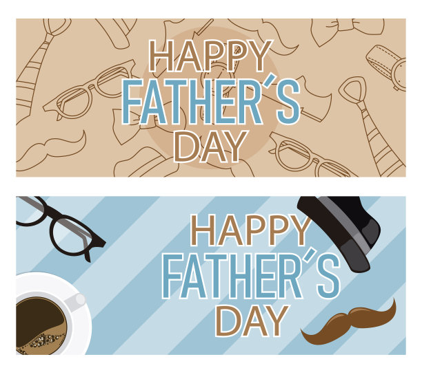 两个父亲节横幅图片下载