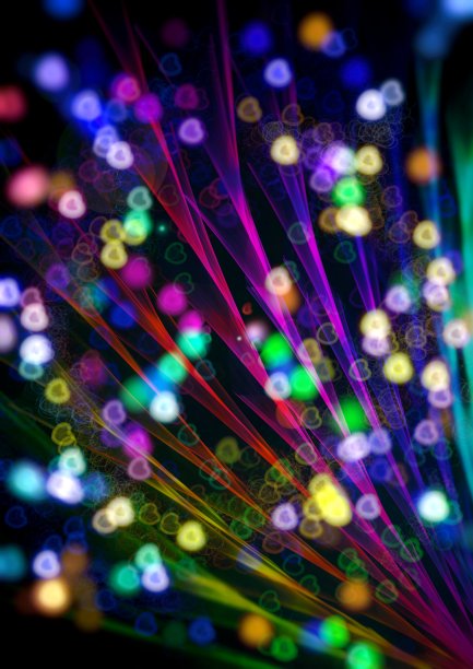 圣诞概念彩色灯光3D插图图片下载