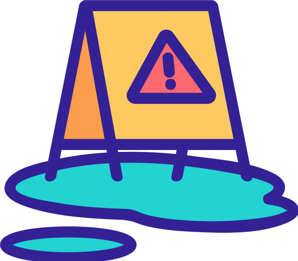 湿地板警告图标孤立轮廓图片下载