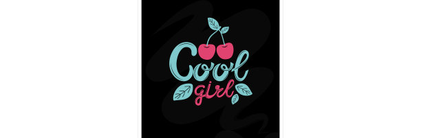 酷女孩平手画字母标语图片下载