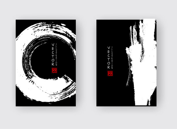 条幅与抽象墨水笔eps10图片下载