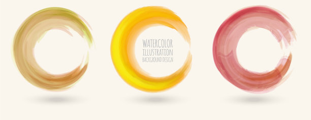 水彩圆形纹理设置圆形元素图片下载