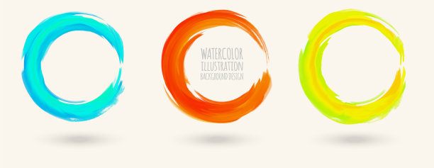 水彩圆形纹理设置圆形元素图片下载
