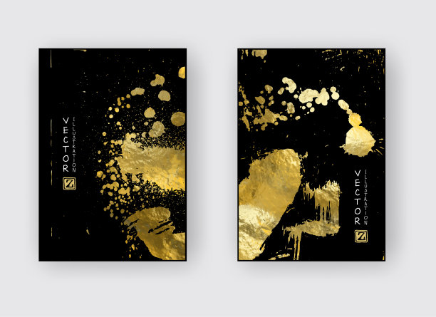 设置黑色和金色的设计模板图片下载