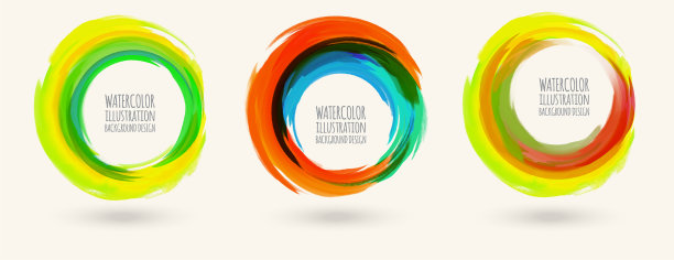 水彩圆形纹理设置圆形元素图片下载