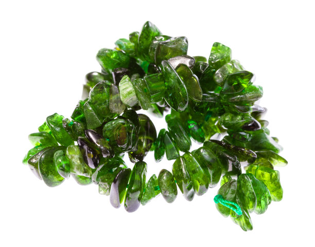 纠结的串珠从铬透辉石宝石图片下载