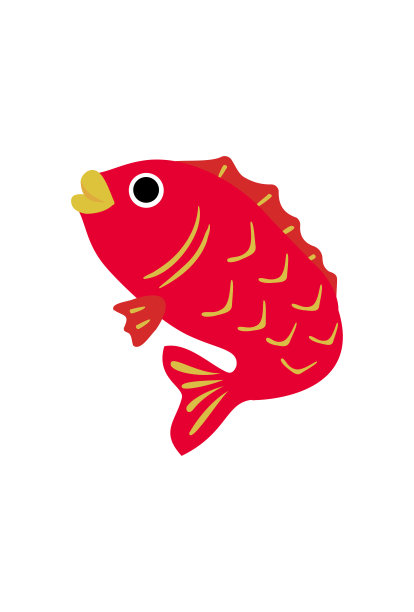 新年贺卡素材：鲷鱼矢量插画图片下载