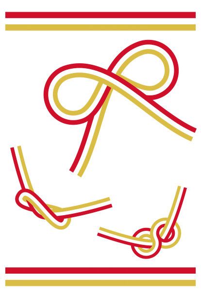 新年贺卡素材：简约水引矢量插画图片下载