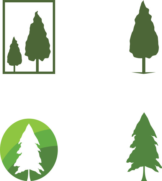 松树标志插图图片下载