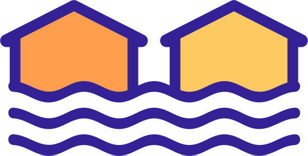 海啸图标孤立轮廓符号图片下载