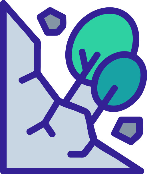 滑坡图标孤立轮廓符号图片下载