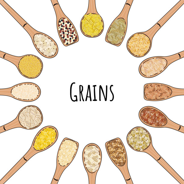 一套包装的谷物，谷物，坚果的厨房储存图片下载