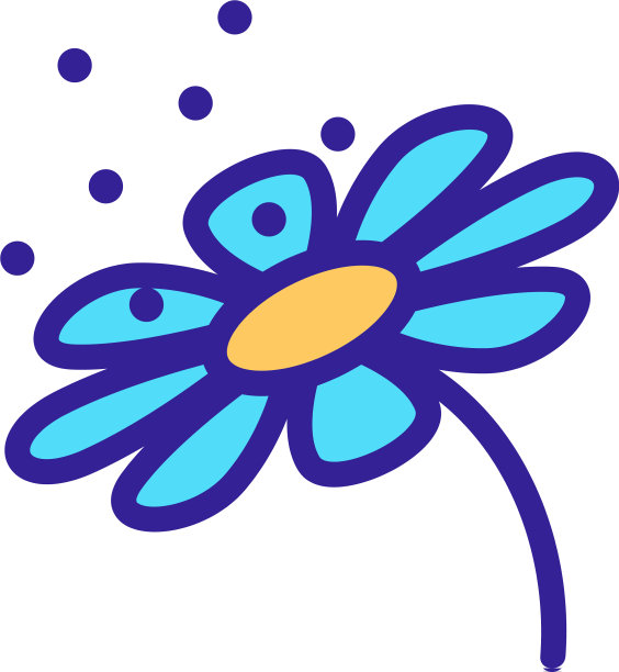 花粉花图标孤立轮廓符号图片下载