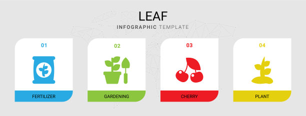 4叶填充图标设置孤立的信息图表图片下载