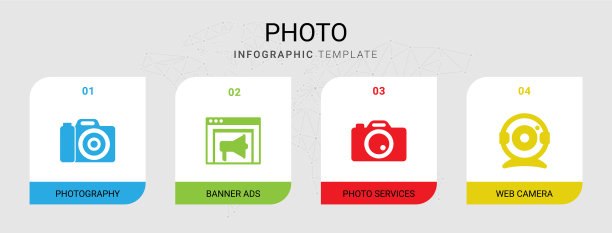 4照片填充图标设置孤立的信息图表图片下载