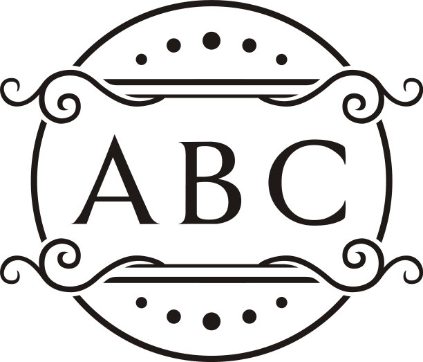 经典的圆形花框标签标志图片下载