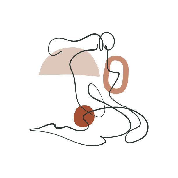 身体积极的女性线条画现代抽象图片下载