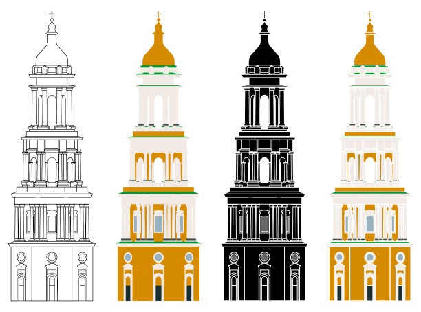 正面是伟大的拉芙拉钟楼图片下载