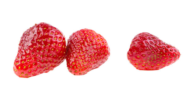 白色背景上的草莓浆果，孤立。图片下载