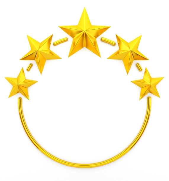 五个金色的星星图片下载