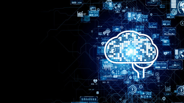 AI(人工智能)概念。通信网络。图片下载