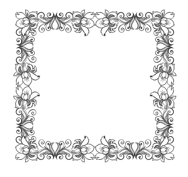 框架花图案孤立物体白色背景图片下载
