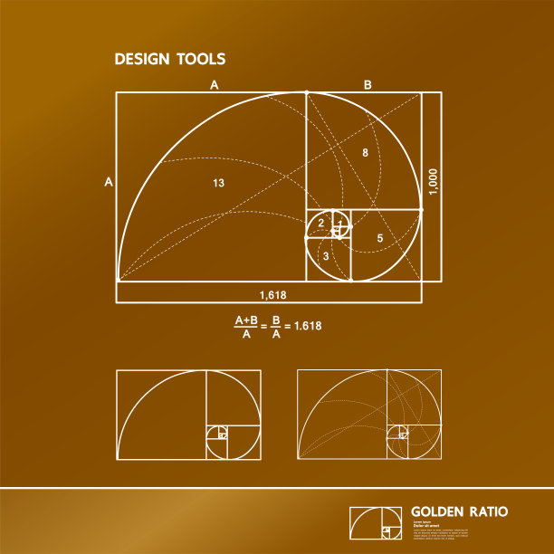 黄金比例的创意设计矢量插图。图片下载