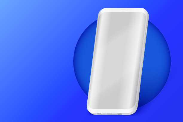 蓝色的智能手机演示模型图片下载