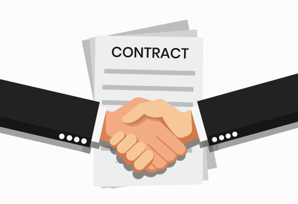 矢量插图商人握手，签约。商业和金融背景。签署文件图片下载