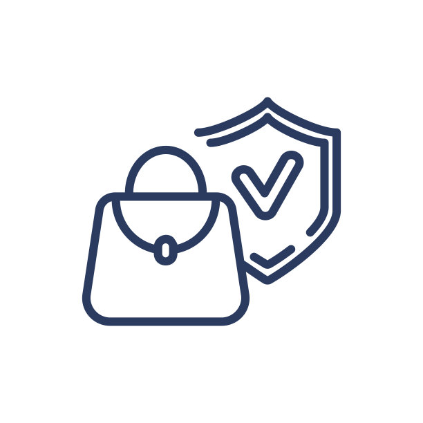 袋子和盾牌细线图标图片下载