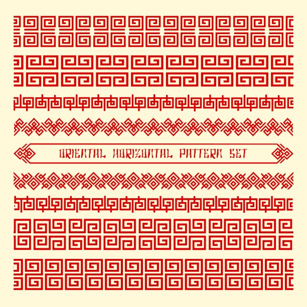 无缝东方水平模式素材图片