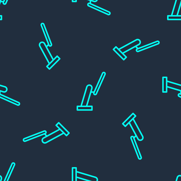 蓝色背景上的绿色雨刮器图标无缝图案，矢量插画图片下载