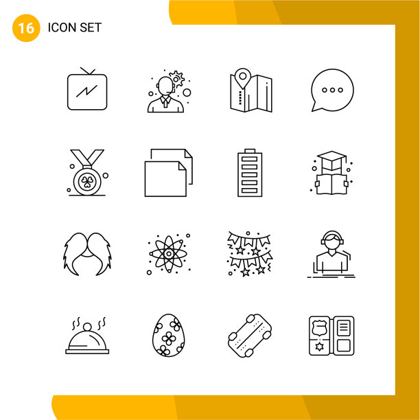 16图标设置线条样式图标包轮廓符号图片下载