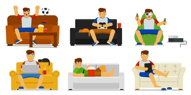 在家休闲。孤立的人坐着图片下载