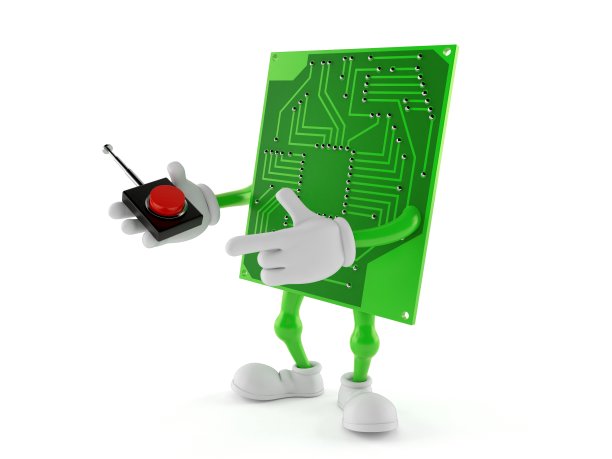 白色背景上的电路板字符按钮图片下载