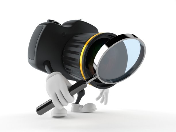 镜头人物透过放大镜看图片下载