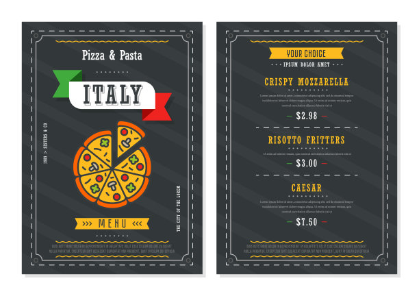 快餐菜单设计模板向量图片下载