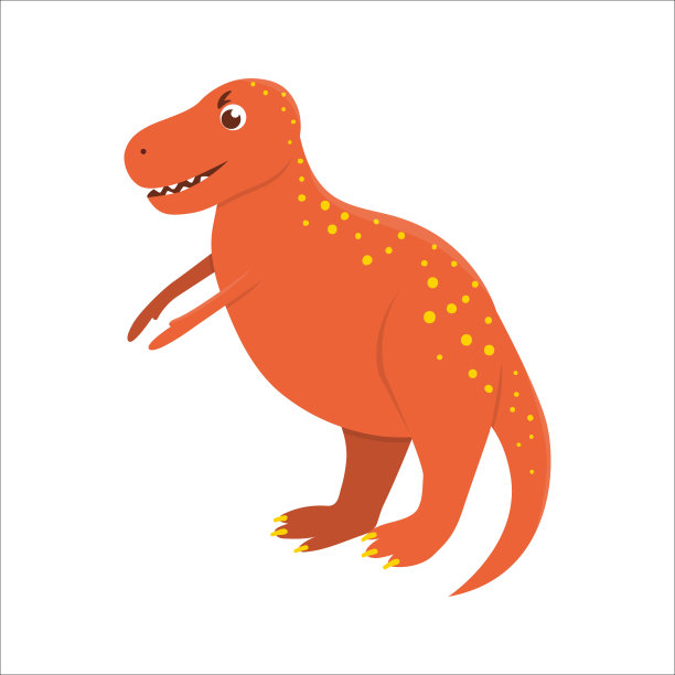 矢量可爱的恐龙图标孤立在白色的背景。有趣的扁平恐龙角色。可爱的史前爬行动物插图图片下载