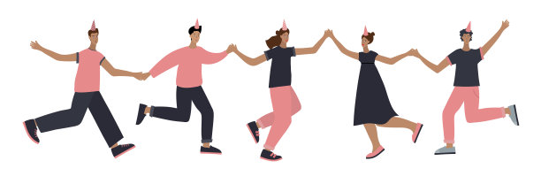 人物人物在派对插图设置场景图片下载