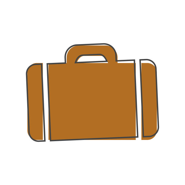 向量手提箱卡通风格的白色孤立的背景。图片下载