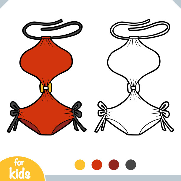 涂色书，比基尼女泳装图片下载