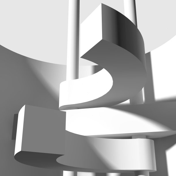 建筑的背景。抽象建筑、现代雕塑的3D渲染。平面和曲面的几何组合。图片下载