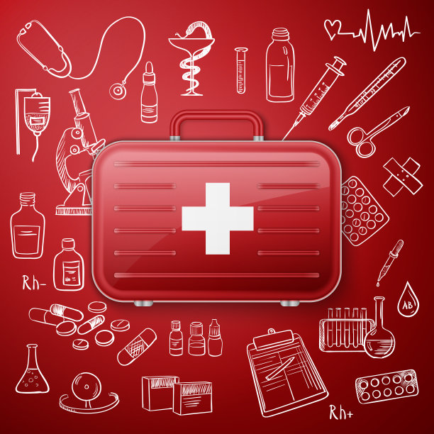 药箱和手绘药箱图标图片下载