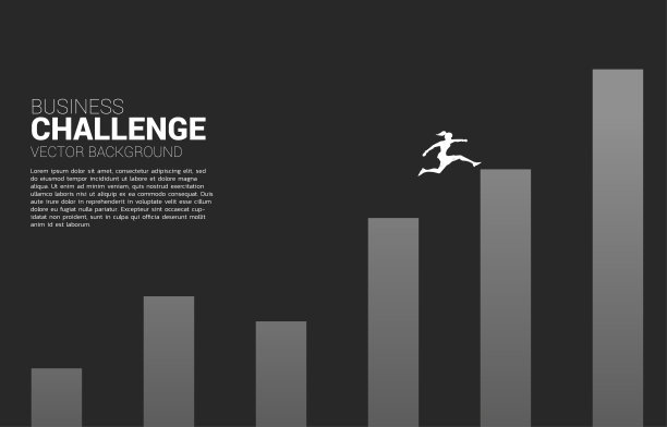 女商人的剪影跳到了图的更高栏。图片下载